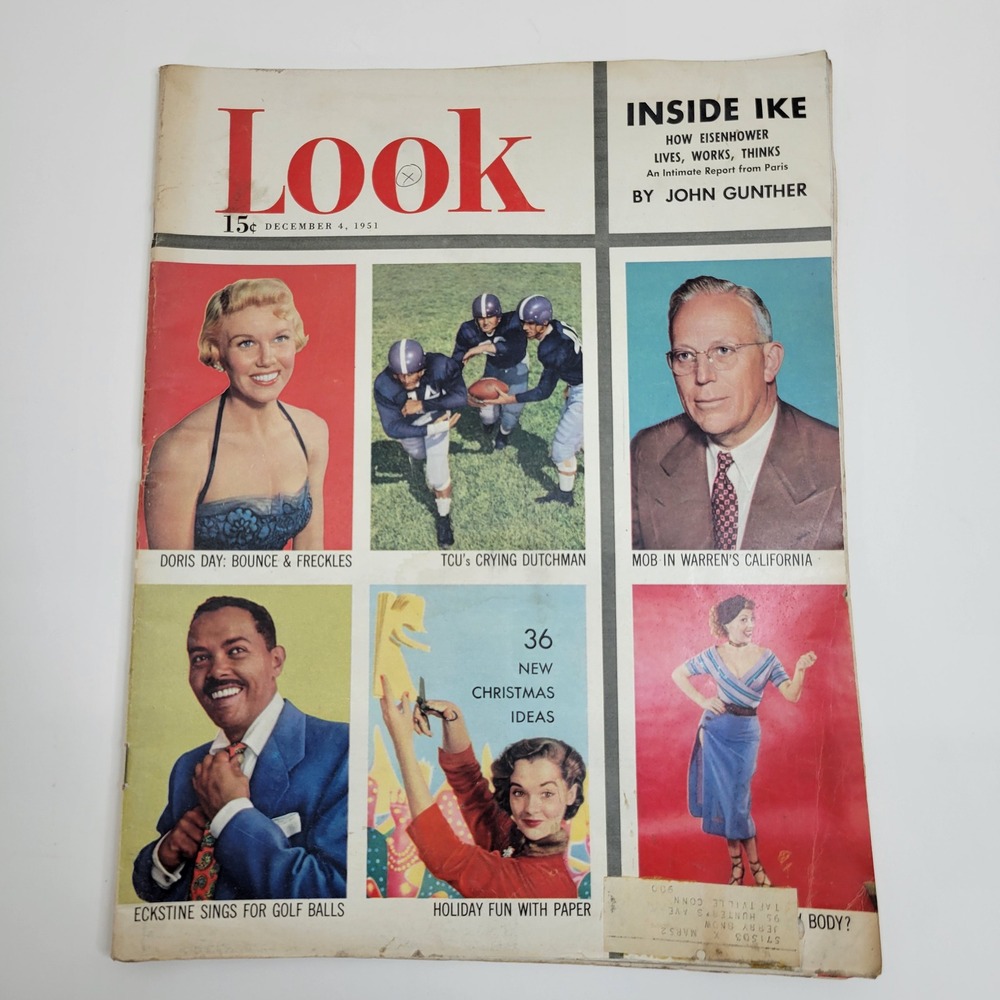Vintage Look Magazine December 4 1951 Doris Day Eisenhower Camel Cigarette Ad